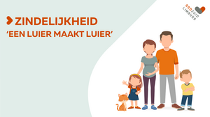 GGD Zuid Limburg met de titel “Zindelijkheid: ‘Een luier maakt luier’.” De banner toont een geïllustreerde familie bestaande uit een vader, een zwangere moeder, een jonge dochter, een peuterzoon en een kat. Rechtsboven is het logo van GGD Zuid Limburg zichtbaar. Deze afbeelding beschikt over een link naar Youtube